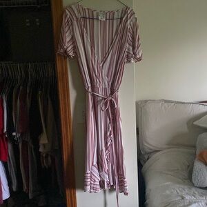 Pink and white stripped dress